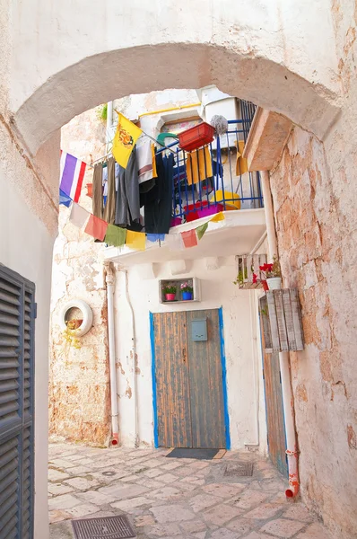 Alleyway. Polignano a mare. Puglia. Italy. — Stock Photo, Image