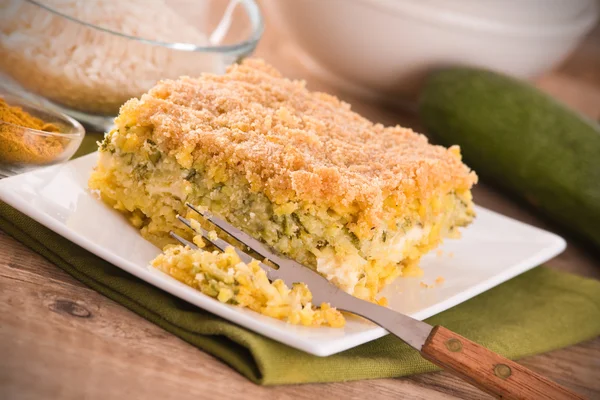 Rice timbale with zucchini. — Stock Photo, Image