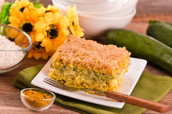 Rice timbale with zucchini. — Stock Photo, Image