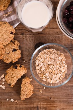 yulaf ezmeli kurabiye ahşap tablo. 