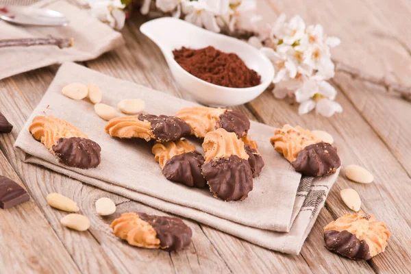 Butterkekse Mit Schokolade — Stockfoto