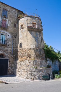 tarihi Saray. Rocca Imperiale. Calabria. İtalya.