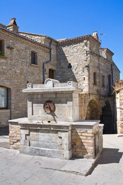 Historical fountain. Guardia Perticara. Basilicata. Italy. — Stock Photo, Image