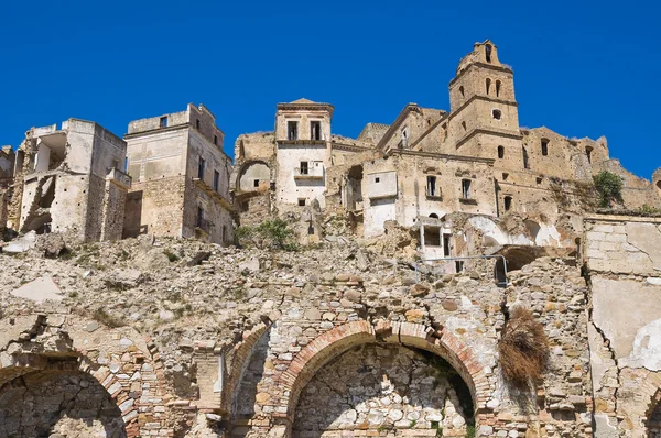 Panoramautsikt over Craco. Basilicata. Italia . – stockfoto