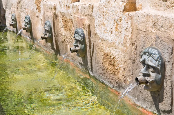 Fontana medievale. Laterza. Puglia. Italia . — Foto Stock