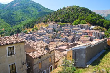 morano calabro panoramik manzaralı. Calabria. İtalya.