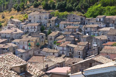 morano calabro panoramik manzaralı. Calabria. İtalya.