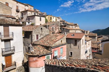 morano calabro panoramik manzaralı. Calabria. İtalya.