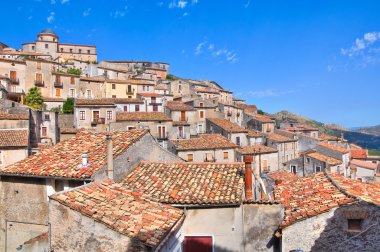 morano calabro panoramik manzaralı. Calabria. İtalya.