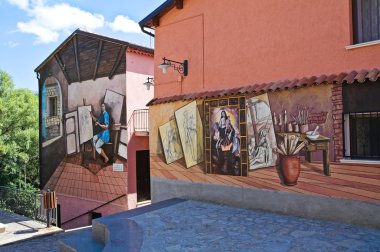 Alleyway. Satriano di Lucania. İtalya.