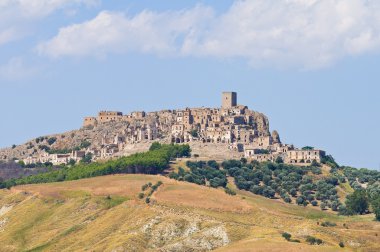 manzarayı craco. Basilicata. İtalya.