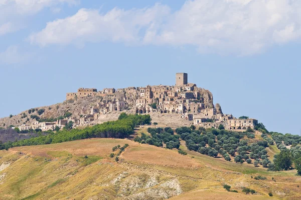 Πανοραμική θέα του craco. Basilicata. Ιταλία. — Φωτογραφία Αρχείου