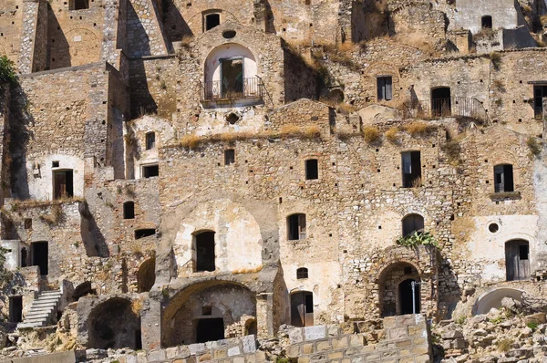 Panoramautsikt över craco. Basilicata. Italien. — Stockfoto