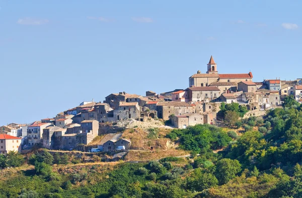 Oppido Lucano panoramik manzaralı. Basilicata. İtalya. — Stok fotoğraf