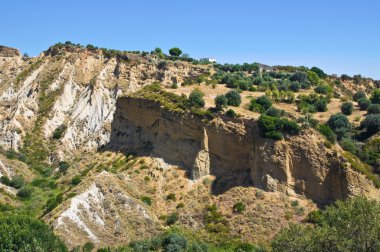 Badlands. Rocca Imperiale. Calabria. İtalya.