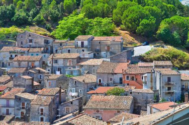morano calabro panoramik manzaralı. Calabria. İtalya.