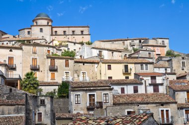 morano calabro panoramik manzaralı. Calabria. İtalya.