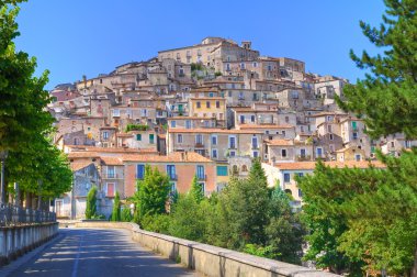 morano calabro panoramik manzaralı. Calabria. İtalya.