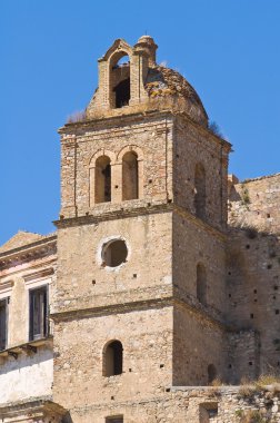 Manzarayı Craco. Basilicata. Güney İtalya.