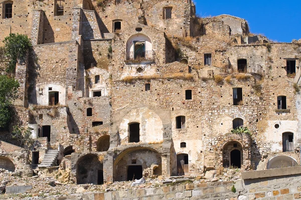 Manzarayı Craco. Basilicata. Güney İtalya.