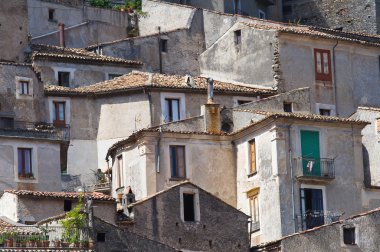 morano calabro panoramik manzaralı. Calabria. İtalya.