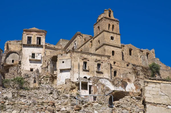 Panoramautsikt över Craco. Basilicata. Södra Italien. — Stockfoto