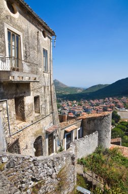 morano calabro panoramik manzaralı. Calabria. İtalya.