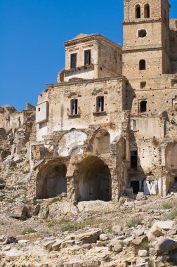 manzarayı craco. Basilicata. İtalya.
