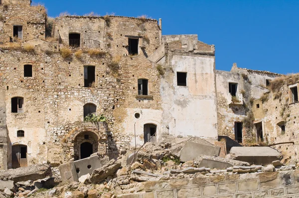 Panoramatický pohled na craco. Basilicata. Itálie. — Stock fotografie