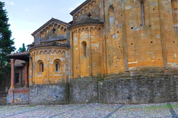 Collegiate kirke. Castellarquato. Emilia-Romagna. Italia . – stockfoto