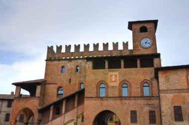 Podesta palace. Castellarquato. Emilia-Romagna. Italy. clipart