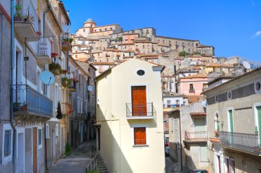 morano calabro panoramik manzaralı. Calabria. İtalya.