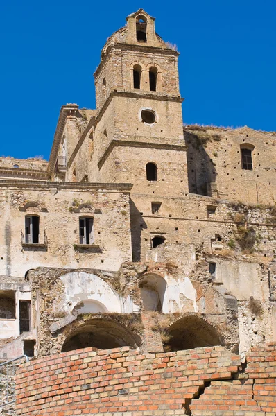 Panoramatický pohled na craco. Basilicata. Itálie. — Stock fotografie