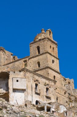 Manzarayı Craco. Basilicata. Güney İtalya.