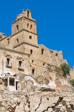 Manzarayı Craco. Basilicata. Güney İtalya.
