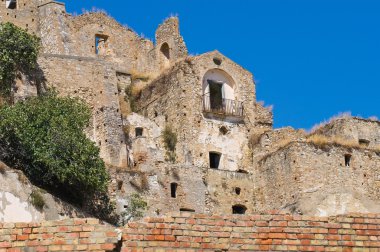 Manzarayı Craco. Basilicata. Güney İtalya.
