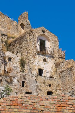 Manzarayı Craco. Basilicata. Güney İtalya.