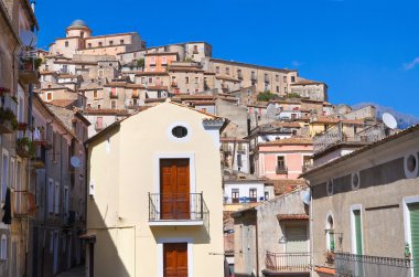 morano calabro panoramik manzaralı. Calabria. İtalya.