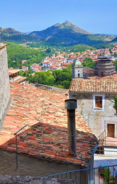 morano calabro panoramik manzaralı. Calabria. İtalya.