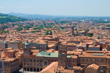 Bologna panoramik manzaralı. Emilia Romagna. İtalya.