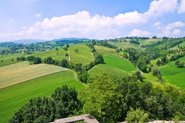 Vista panorámica de Torrechiara. Emilia-Romaña. Italia . —  Fotos de Stock