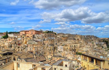 matera panoramik manzaralı. Basilicata. İtalya.