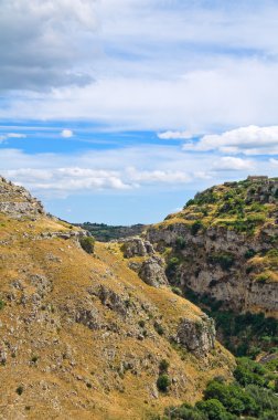 Matera panoramik manzaralı. Basilicata. Güney İtalya.