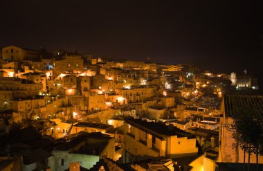 Matera panoramik manzaralı. Basilicata. Güney İtalya.
