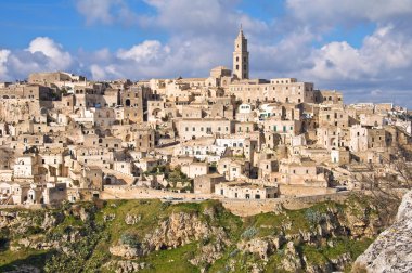 Matera panoramik manzaralı. Basilicata. Güney İtalya.