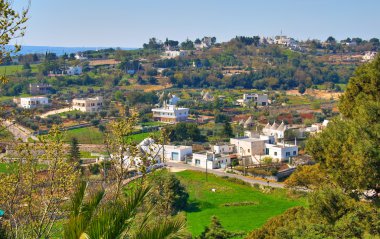 locorotondo panoramik manzaralı. Puglia. İtalya.