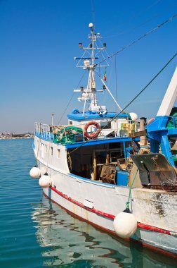 Molfetta 'nın panoramik görüntüsü. Puglia. İtalya.