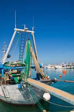 Molfetta 'nın panoramik görüntüsü. Puglia. İtalya.