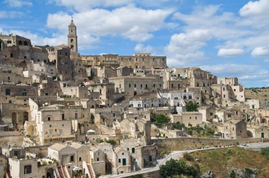 matera panoramik manzaralı. Basilicata. İtalya.