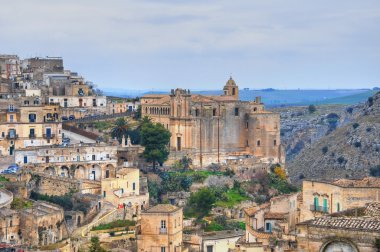 matera panoramik manzaralı. Basilicata. İtalya.